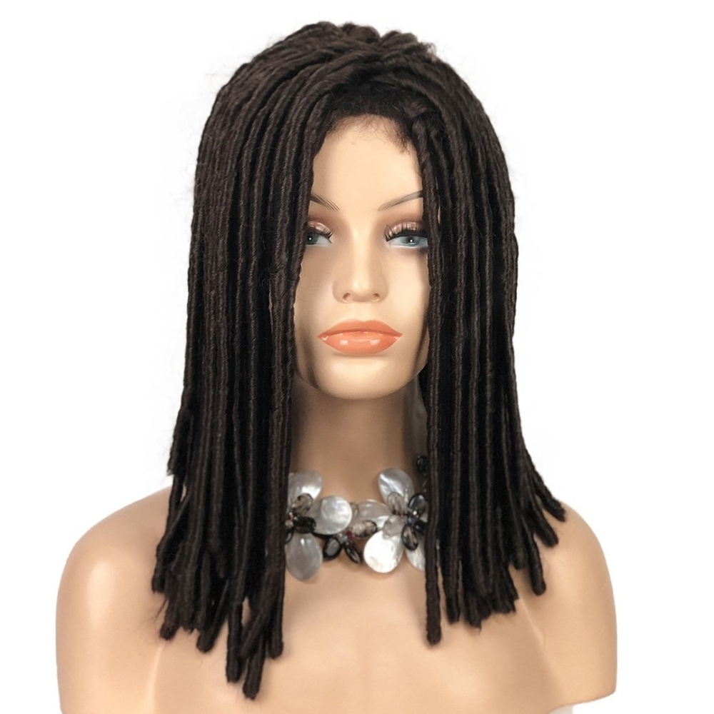 Synthetic Dreadlock Braids Wig • Chestnut Brown • 16” Crochet Twist Style